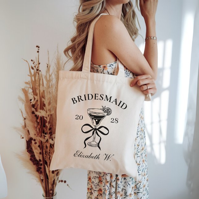 Sac cabas personnalisé pour demoiselles d'honneur  (personalized bridesmaid gift, bachelorette party tote, wedding favor bag, bridal shower tote bag,)