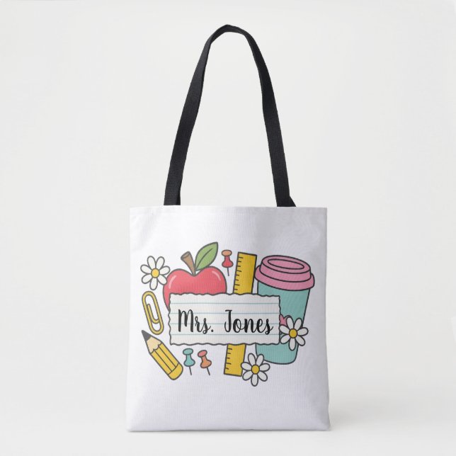 Sac cabas personnalisé pour enseignant, Sac cabas  (Devant)