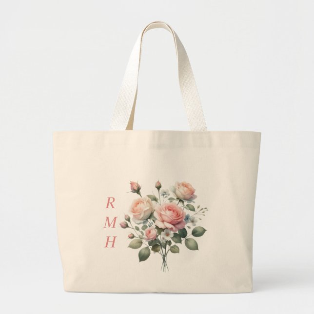 Sac cabas personnalisé Rose de juin (Devant)