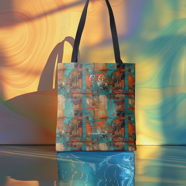 Sac cabas personnalisé urbain abstrait avec initia (Créateur téléchargé)