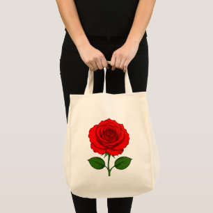 Sac cabas pour épicerie Rose Rouge