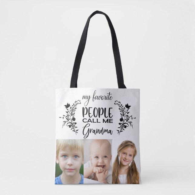 SAC CABAS POUR GRAND-MÈRE AVEC PHOTO (Devant)
