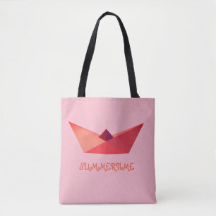 Sac cabas tout-imprimé chapeau origami d'été
