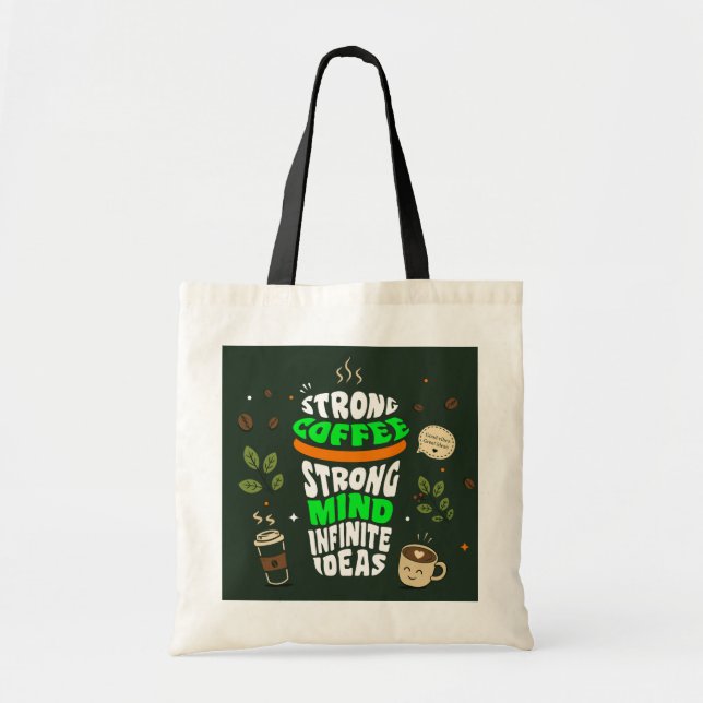 Sac cabas typographique pour amateur de café  (Devant)
