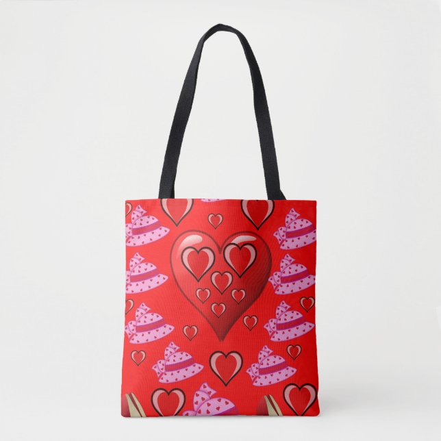 sac cabas valentines day amour coeurs (Devant)