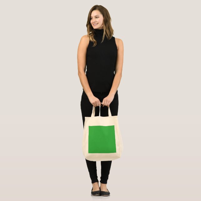 Sac cabas vert minimaliste en toile pour les cours (Devant (modèle))