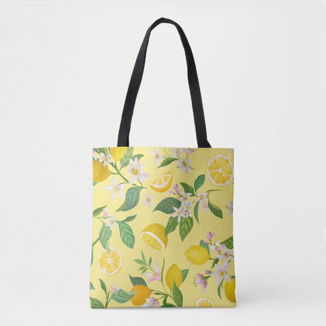Sac cabas vibrant fleur de citronnier  (Devant)