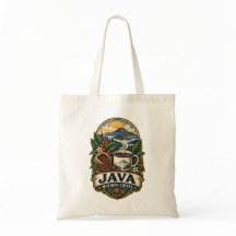 Sac cabas vintage Java Morning Coffee Budget