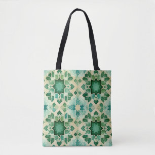 Sac Cabas Zellige Vert Aquarelle