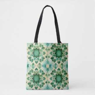 Sac Cabas Zellige Vert Aquarelle