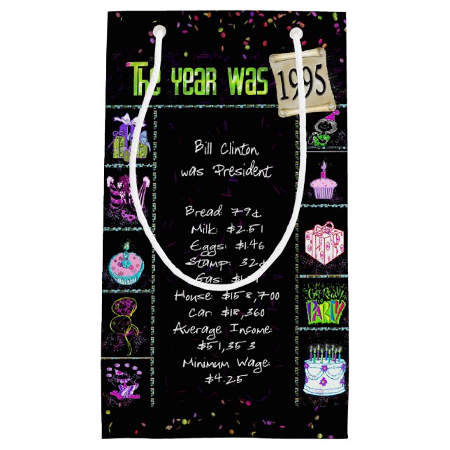 Sac Cadeau 1995 Trivia de l'année de naissance sur un petit s (Devant)