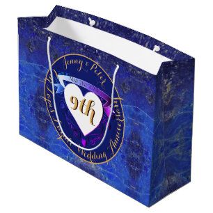 Sac Cadeau 9e anniversaire Mariage Lapis Lazuli Couleur Grand