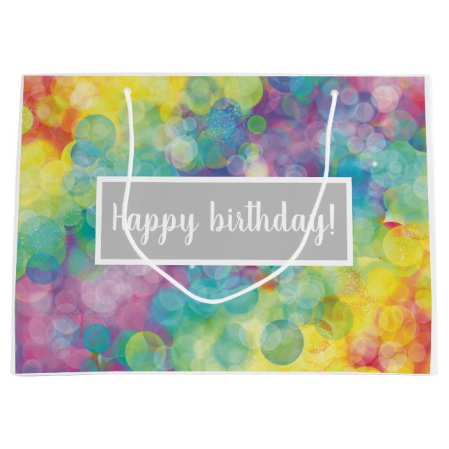 Sac cadeau à bulles colorées (Devant)