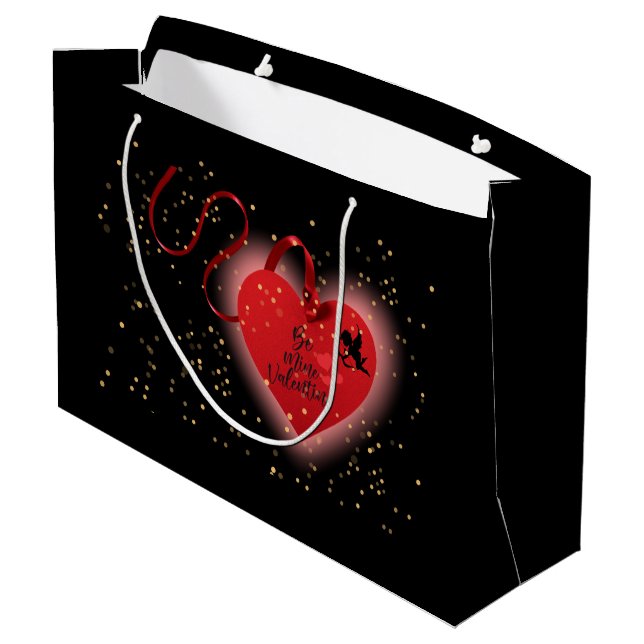 Sac cadeau à cœur rouge (Dos Angle)