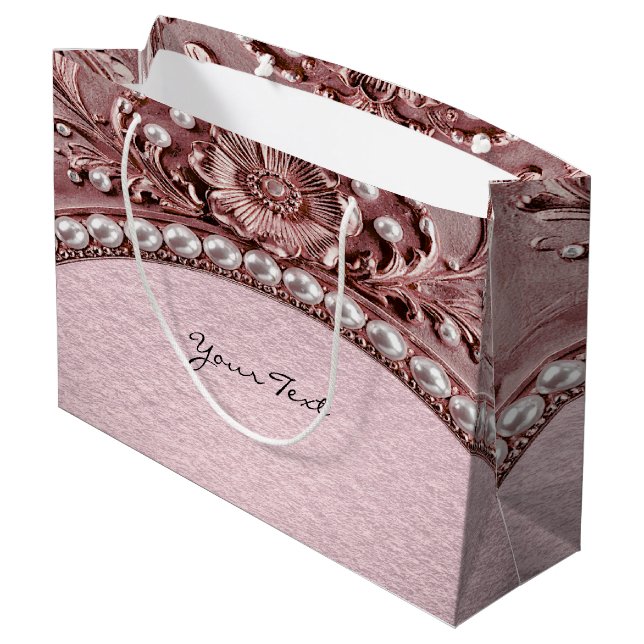 Sac cadeau à fleurs roses (Dos Angle)