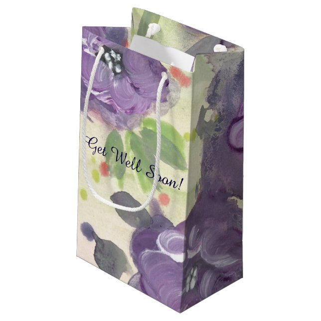 Sac cadeau à fleurs violettes (Dos Angle)