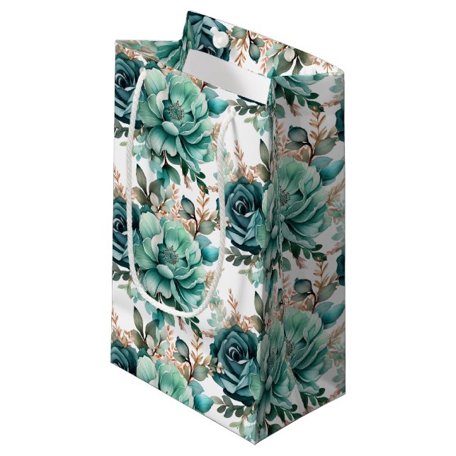 Sac cadeau à impression florale pour mariage (Devant Angle)