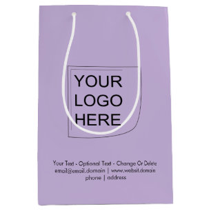 Sac cadeau à logo moyen couleur tendance - Violet