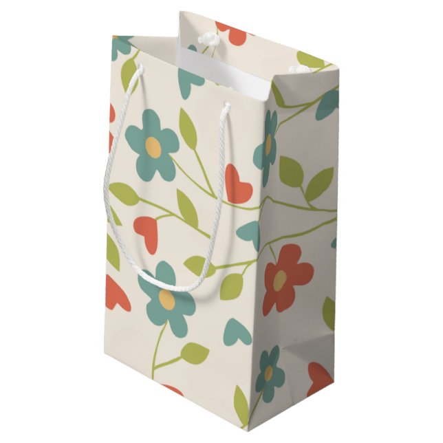 Sac cadeau à motif de fleurs (Dos Angle)