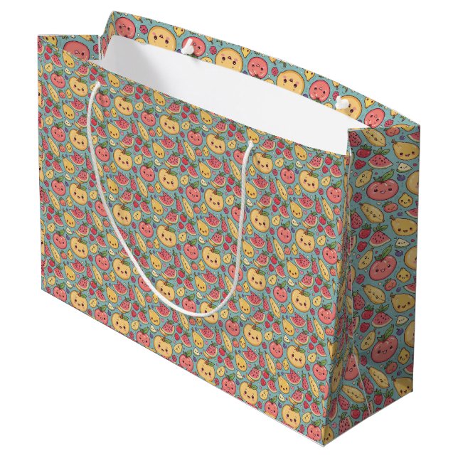 Sac Cadeau à Motif de Fruits Mignons Kawaii | Char (Dos Angle)
