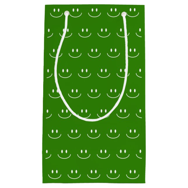Sac cadeau à motif sourire vert (Devant)