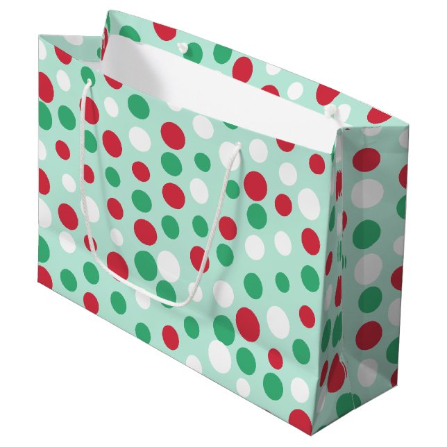 Sac cadeau à points joyeux festifs (Devant Angle)