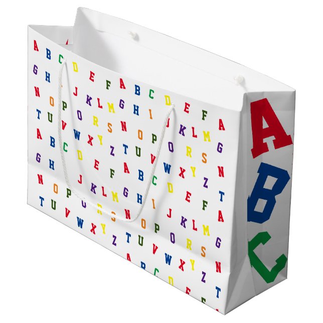 Sac cadeau ABC Baby shower (Devant Angle)