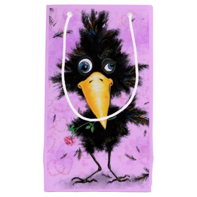 Sac cadeau amusant avec In Love Crow (Devant)
