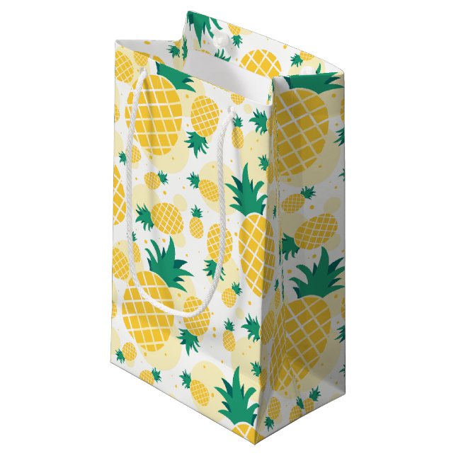 Sac cadeau ananas - Petit, brillant (Devant Angle)