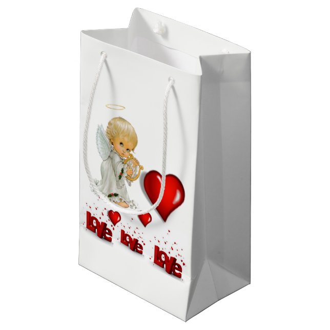 Sac cadeau Ange de Saint Valentin (Devant Angle)