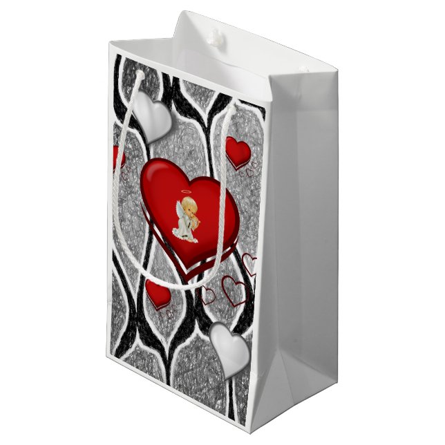 Sac cadeau Ange de Saint Valentin (Devant Angle)