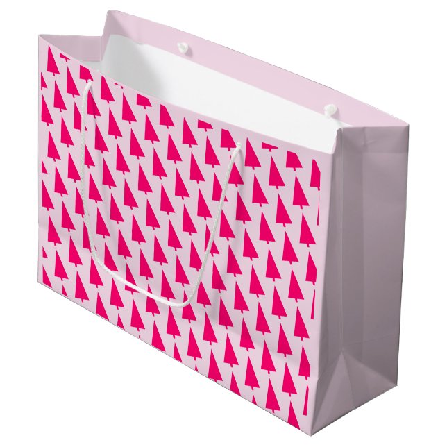 Sac cadeau arbre de Noël rose pastel (Devant Angle)
