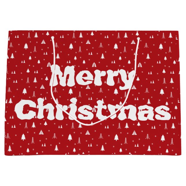 Sac cadeau Arbres de Noël et Snowflakes (Devant)