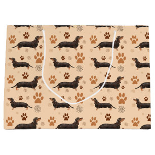 Sac cadeau aux empreintes de pattes de chien tecke
