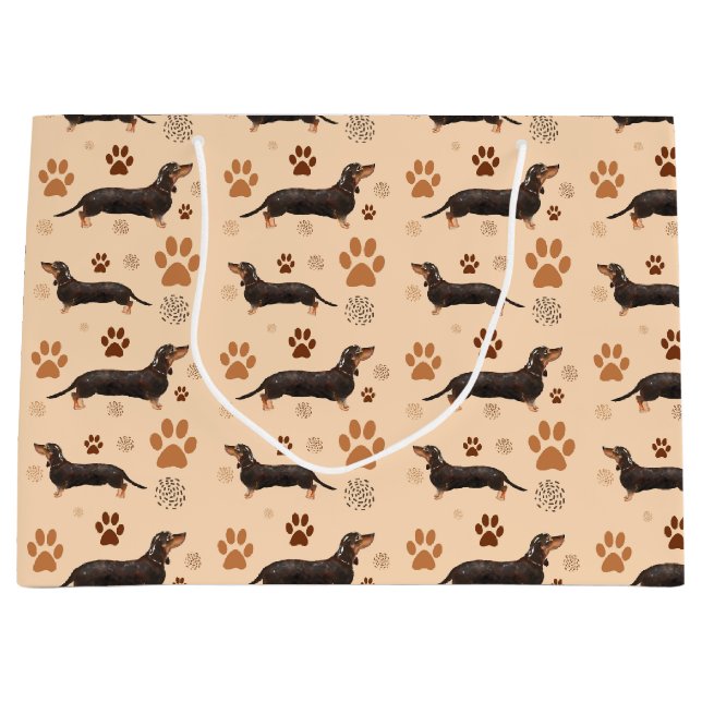 Sac cadeau aux empreintes de pattes de chien tecke (Devant)