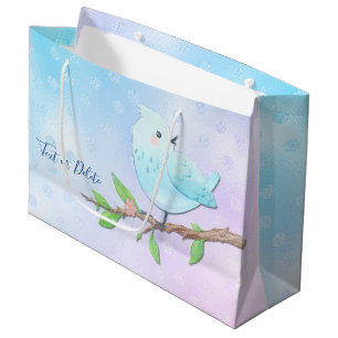 Sac cadeau aux oiseaux bleus