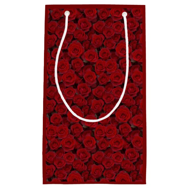 Sac cadeau aux Roses rouges brillantes (Devant)