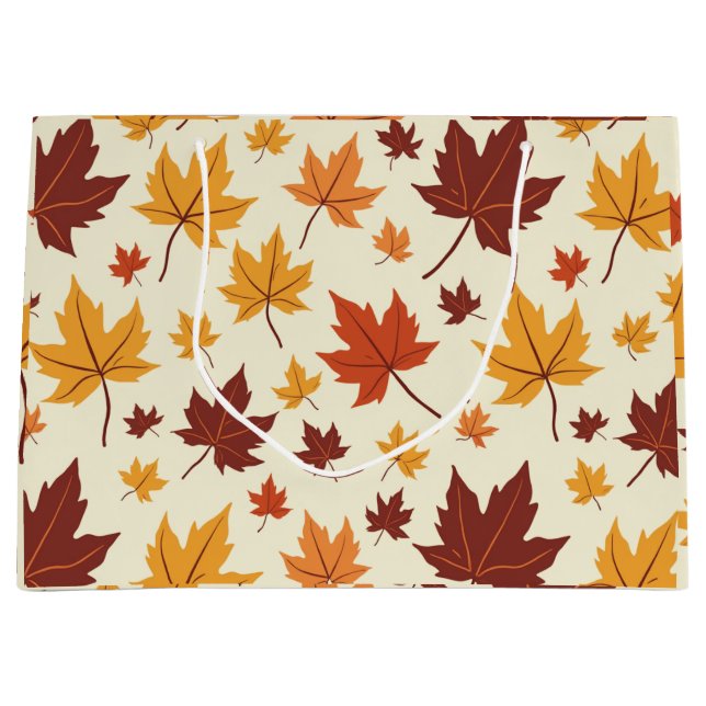 Sac cadeau avec motif de feuillage d'automne (Devant)
