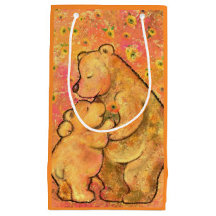 Sac cadeau avec un ours mignon et maman