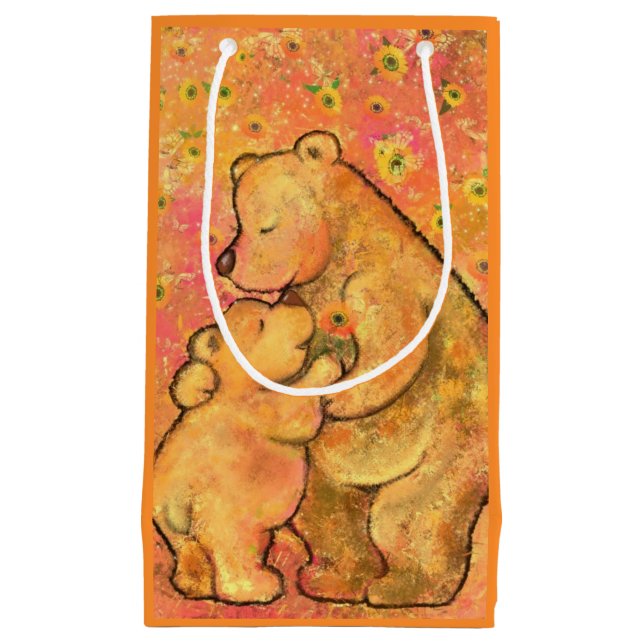 Sac cadeau avec un ours mignon et maman (Devant)