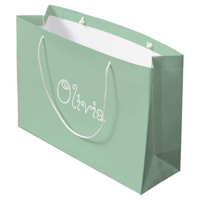 Sac cadeau Baby shower couleur chaux (Dos Angle)