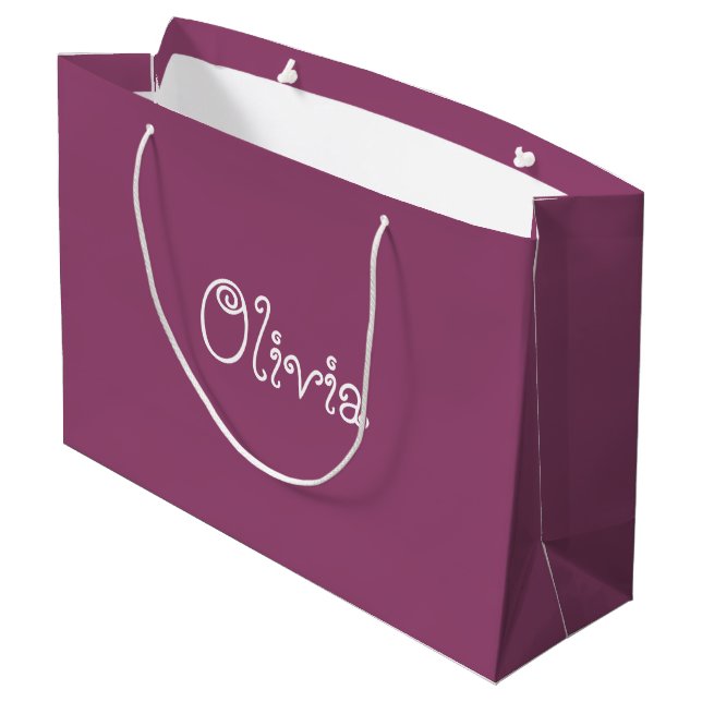 Sac cadeau Baby shower couleur de raisin (Dos Angle)