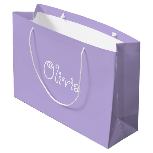 Sac cadeau Baby shower couleur Lavender moderne (Dos Angle)