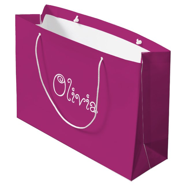 Sac cadeau Baby shower couleur orchidée moderne (Dos Angle)