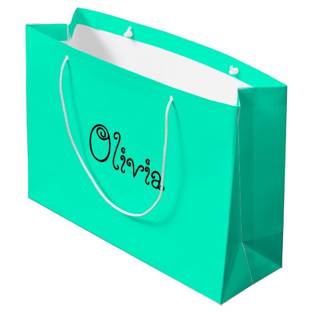 Sac cadeau Baby shower couleur vert mer (Dos Angle)