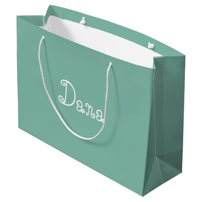 Sac cadeau Baby shower couleur verte moderne (Dos Angle)