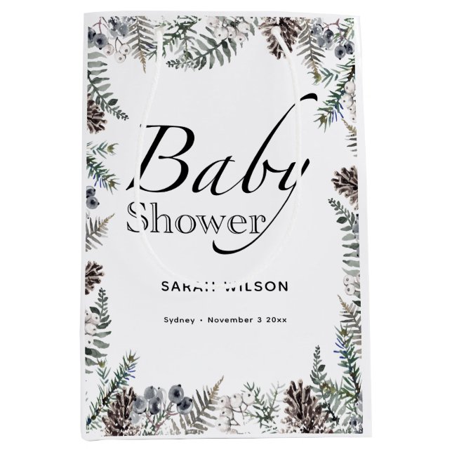 Sac cadeau Baby shower d'hiver (Devant)