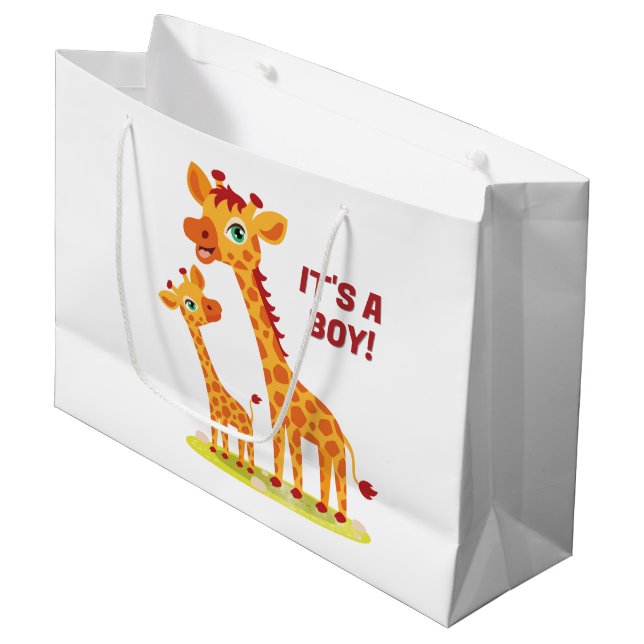 Sac cadeau baby shower Giraffe (Devant Angle)