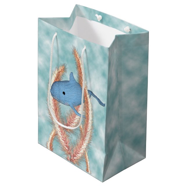 Sac cadeau - Baignade baleine et poulpe (Devant Angle)