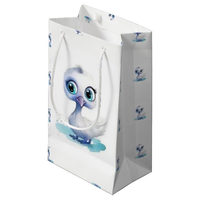 Sac Cadeau Bébé Canard Blanc Mignon (Devant Angle)